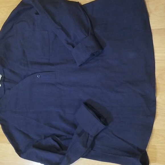 Hotouch dark blue long sleeve pullover v neck blouse size small NWT - Picture 4 of 8
